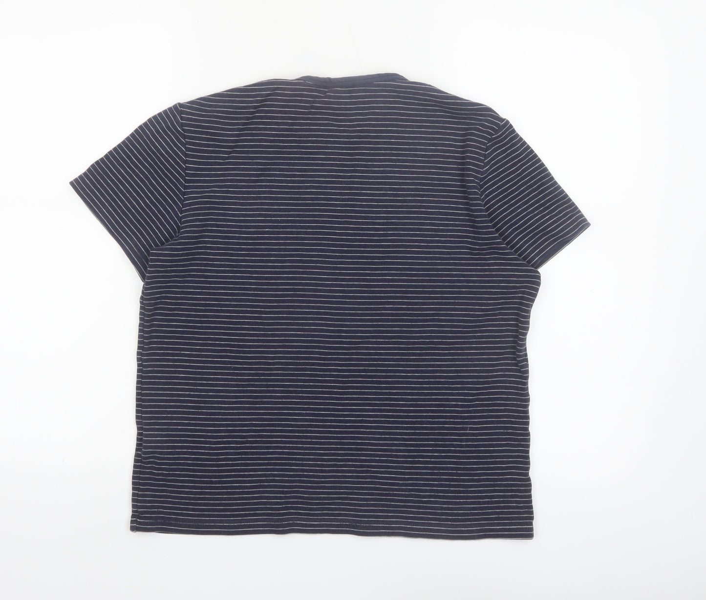 Whistles Women's Blue Striped Cotton T-Shirt XS Short Sleeve