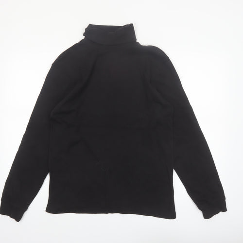 Mountain Warehouse Men's Black Cotton Thermal Roll Neck Long Sleeve Top Size L