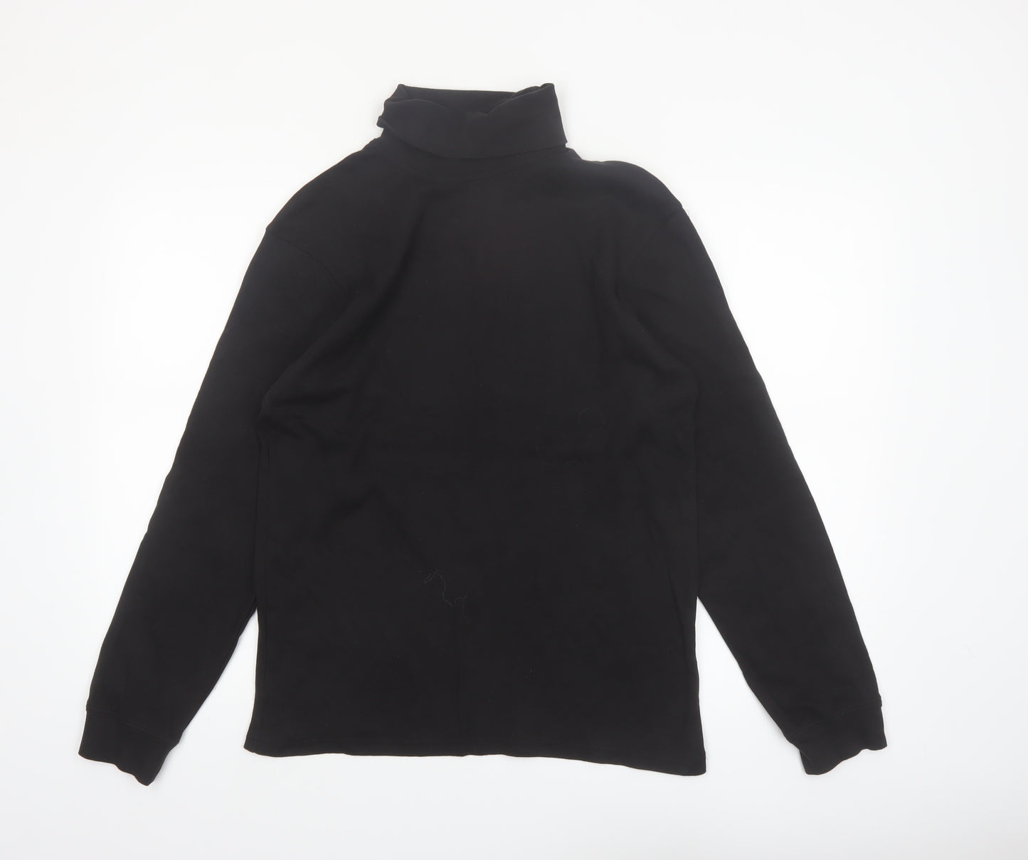 Mountain Warehouse Men's Black Cotton Thermal Roll Neck Long Sleeve Top Size L