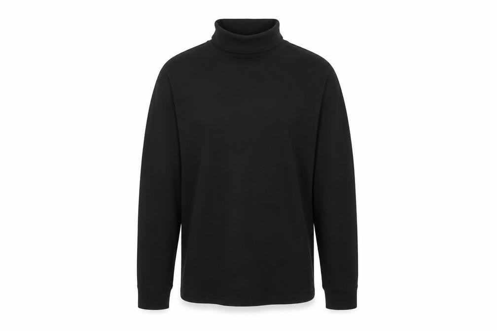 Mountain Warehouse Men's Black Cotton Thermal Roll Neck Long Sleeve Top Size L