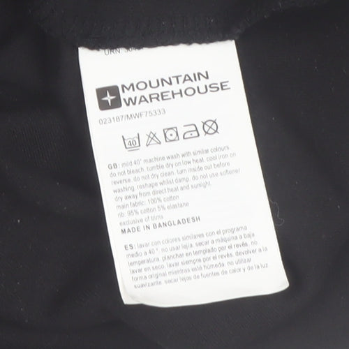 Mountain Warehouse Men's Black Cotton Thermal Roll Neck Long Sleeve Top Size L