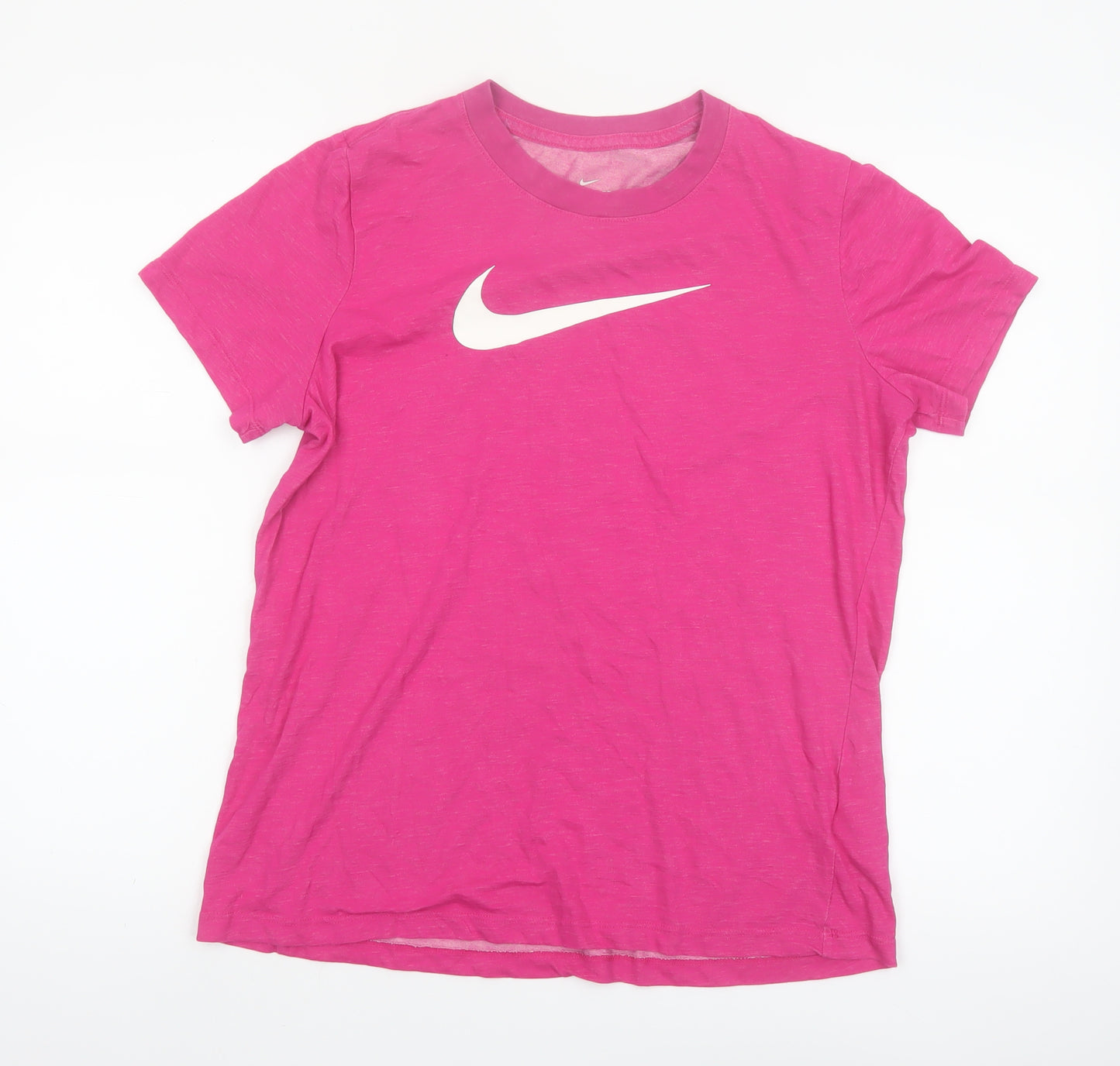 Nike Women's Pink Dri-Fit Crew Neck Sports T-Shirt Size L