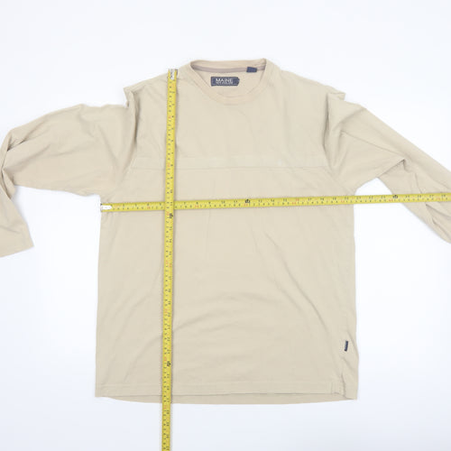 Maine New England Men’s Beige Long Sleeve Cotton Casual Top L