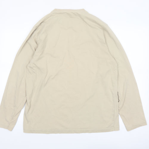 Maine New England Men’s Beige Long Sleeve Cotton Casual Top L
