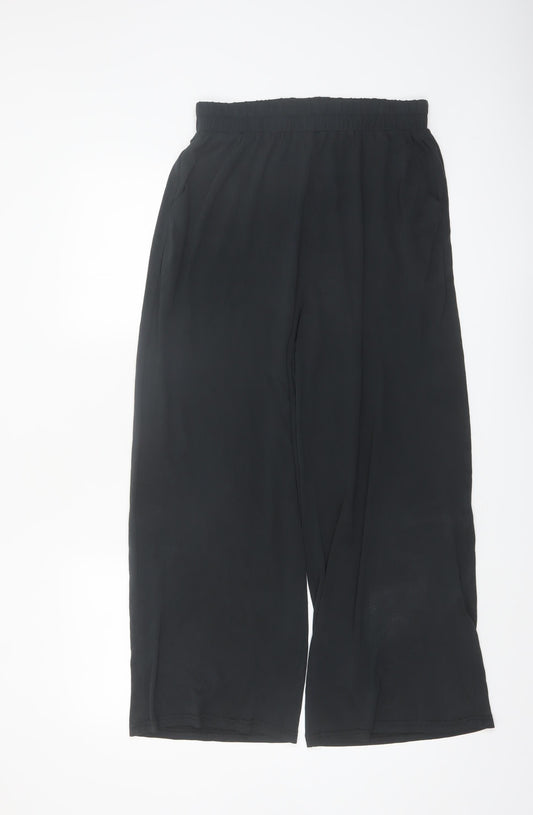 Grace & Mila Women's Black Wide-Leg Modal Blend Trousers S