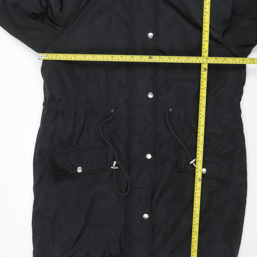 Studio Outerwear Women's Black Faux Fur Hooded Parka Coat Size 16