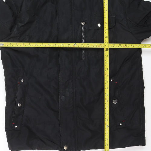 Seven Lemon Men’s Black Hooded Puffer Jacket L Winter Casual