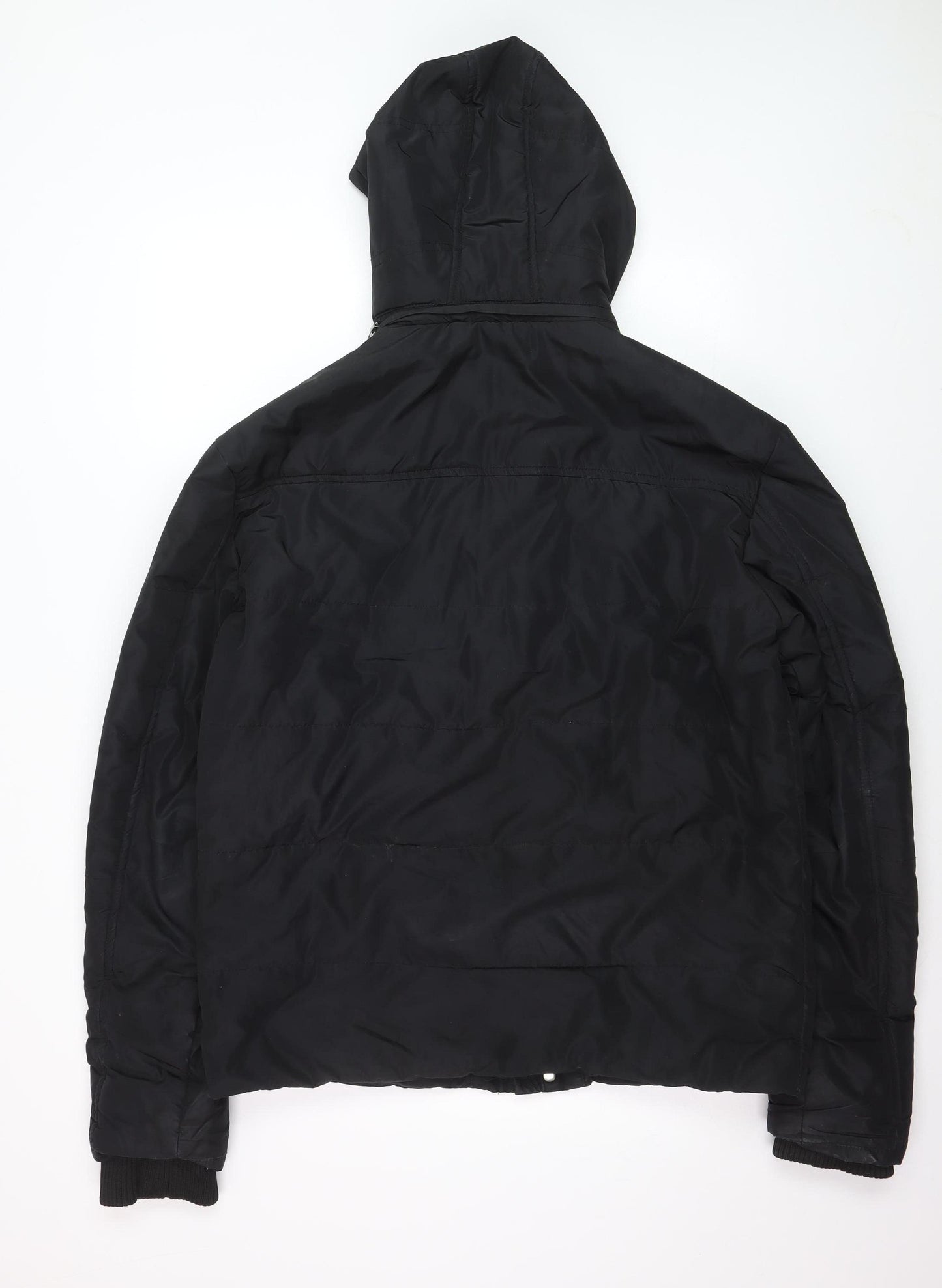 Seven Lemon Men’s Black Hooded Puffer Jacket L Winter Casual