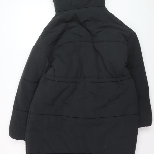 Marks and Spencer Women's Black Size 12 Long Hooded Puffer Coat