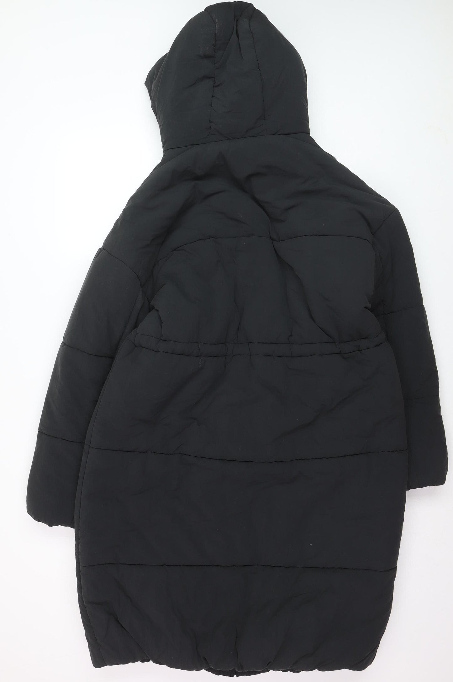 Marks and Spencer Women's Black Size 12 Long Hooded Puffer Coat