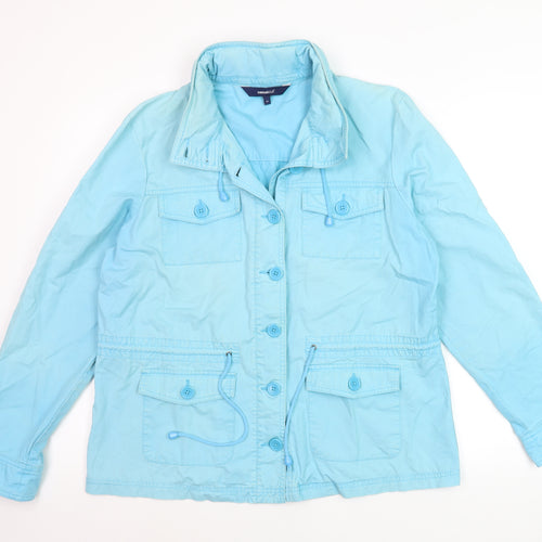Debenhams Women's Blue Cotton Anorak Jacket Size 14
