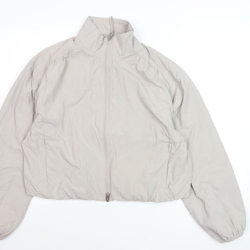 Marks and Spencer Women's Grey Shower Resistant Cropped Windbreaker Jacket Size S