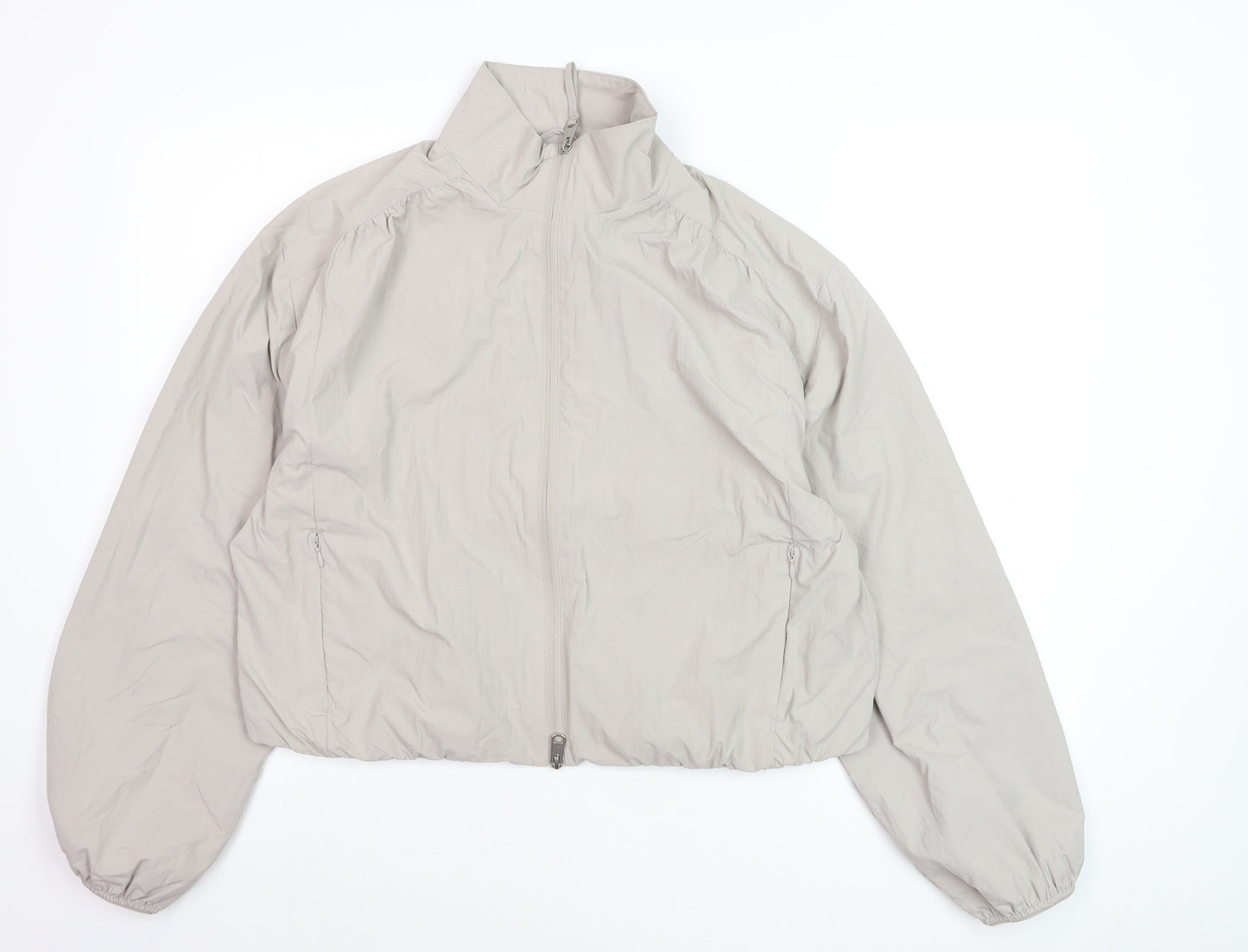 Marks and Spencer Women's Grey Shower Resistant Cropped Windbreaker Jacket Size S