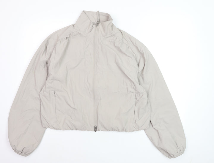 Marks and Spencer Women's Grey Shower Resistant Cropped Windbreaker Jacket Size S