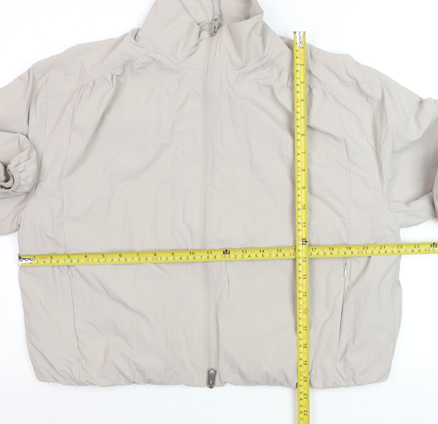 Marks and Spencer Women's Grey Shower Resistant Cropped Windbreaker Jacket Size S