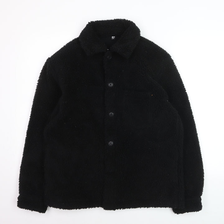 Uniqlo Men's Black Fleece Button Cardigan Sweatshirt S