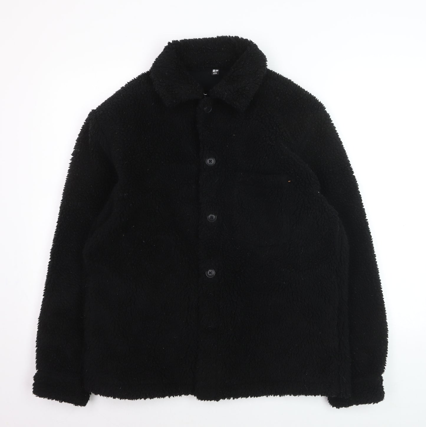 Uniqlo Men's Black Fleece Button Cardigan Sweatshirt S