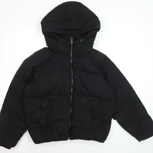 Pull & Bear Women’s Black XS Hooded Puffer Jacket Winter Coat