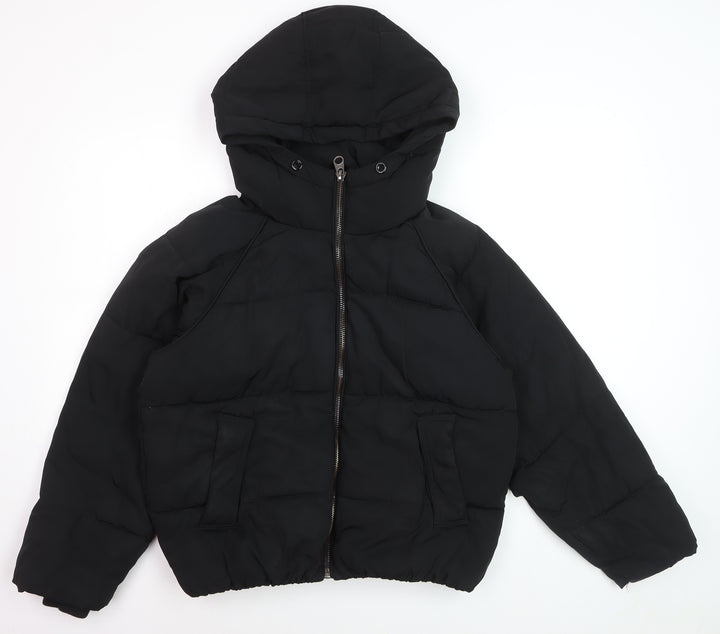 Pull & Bear Women’s Black XS Hooded Puffer Jacket Winter Coat