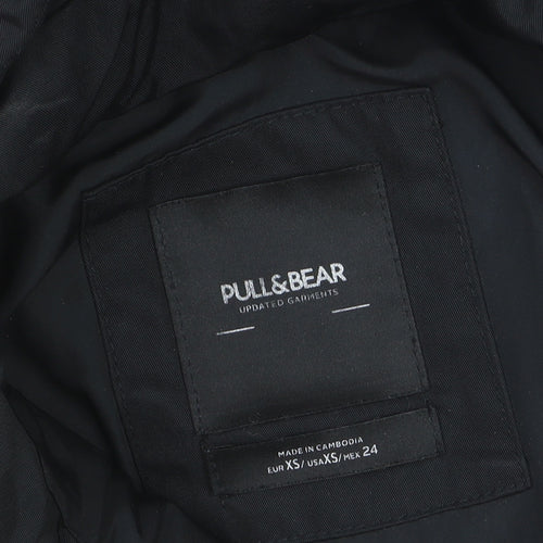 Pull & Bear Women’s Black XS Hooded Puffer Jacket Winter Coat