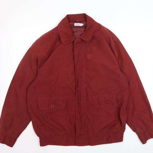 Damart Men's Red Bomber Jacket Size 38 Regular Lined Classic Style