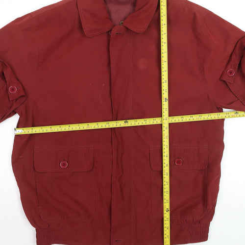 Damart Men's Red Bomber Jacket Size 38 Regular Lined Classic Style