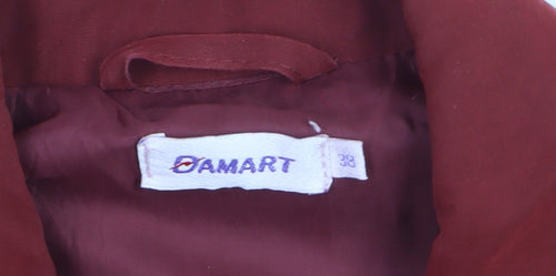 Damart Men's Red Bomber Jacket Size 38 Regular Lined Classic Style