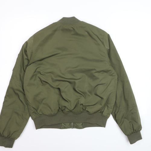 Dorothy Perkins Women Green Size 12 Bomber Jacket Casual Zip Front
