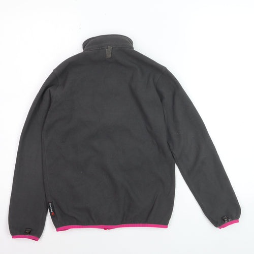The North Face Girls Black Full Zip Fleece Hoodie Sweatshirt M 10-12 Years