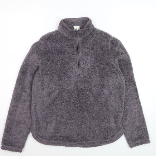 H&M Women Grey XS 1/2 Zip Fleece Pullover Sweatshirt