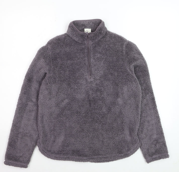 H&M Women Grey XS 1/2 Zip Fleece Pullover Sweatshirt
