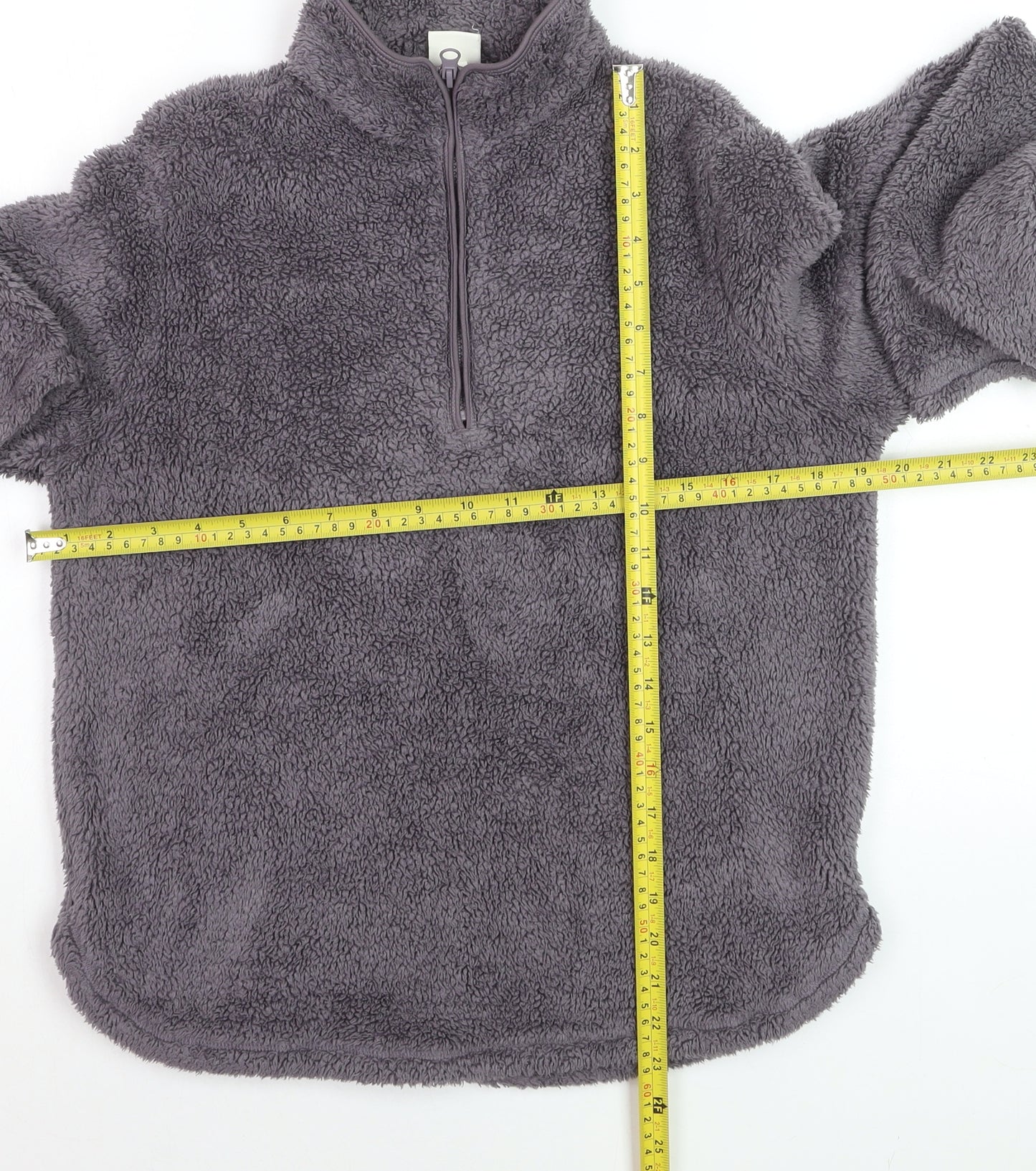 H&M Women Grey XS 1/2 Zip Fleece Pullover Sweatshirt