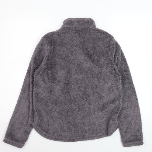 H&M Women Grey XS 1/2 Zip Fleece Pullover Sweatshirt