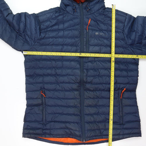 Mountain Warehouse Men's Blue XL Hooded Down Puffer Jacket