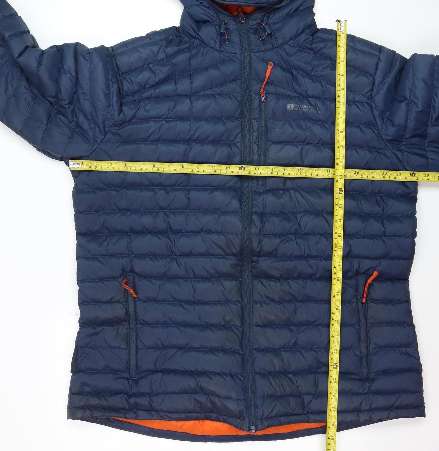 Mountain Warehouse Men's Blue XL Hooded Down Puffer Jacket