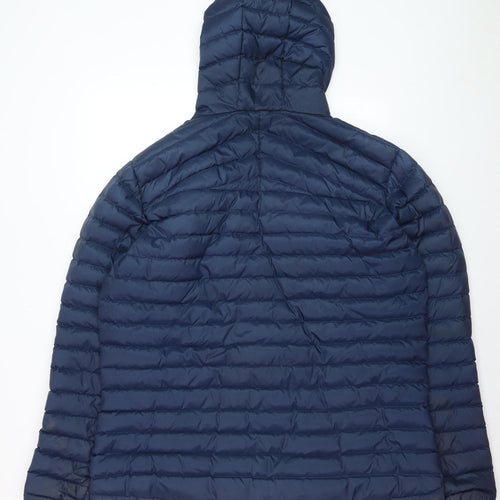 Mountain Warehouse Men's Blue XL Hooded Down Puffer Jacket
