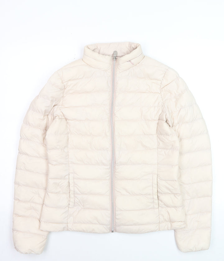 Marks and Spencer Women's Pink Puffer Jacket Size 10 Quilted Lightweight