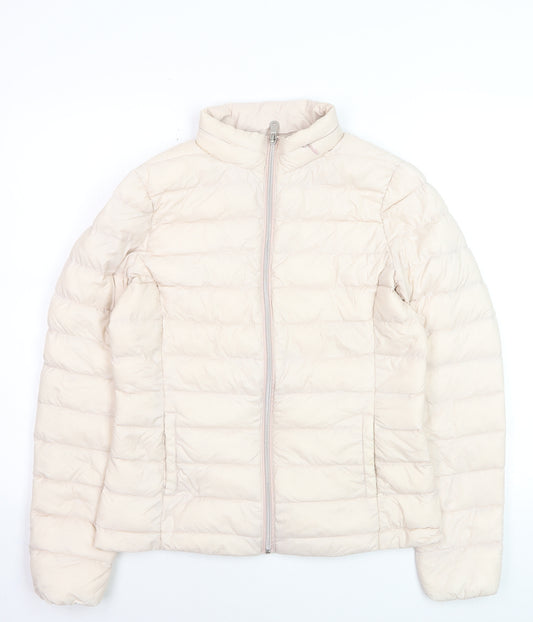 Marks and Spencer Women's Pink Puffer Jacket Size 10 Quilted Lightweight
