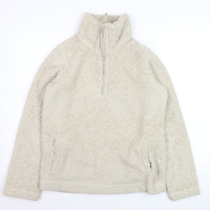Marks and Spencer Women Beige Fleece 1/4 Zip Pullover Sweatshirt Size 12