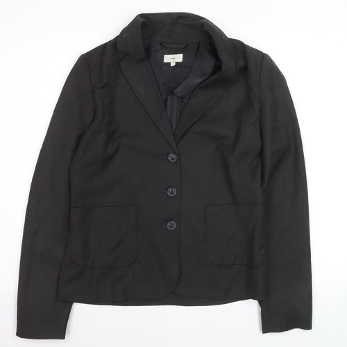 Milano Women Black Size 10 Classic Single-Breasted Blazer