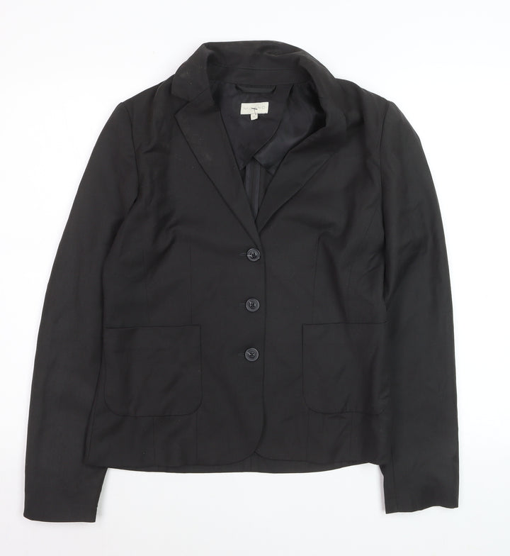 Milano Women Black Size 10 Classic Single-Breasted Blazer