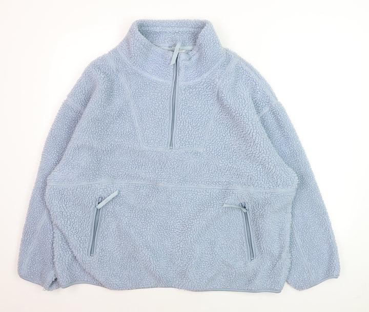 Primark Cares Women Blue 1/4 Zip Fleece Pullover Sweatshirt M