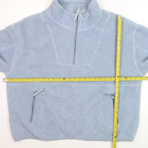 Primark Cares Women Blue 1/4 Zip Fleece Pullover Sweatshirt M