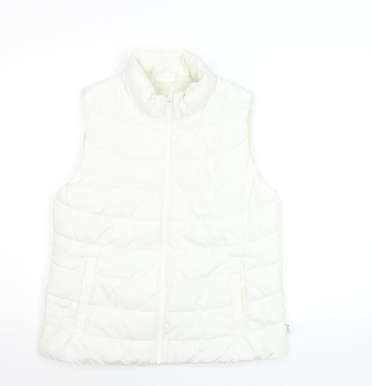 GAP Women’s White Puffer ColdControl Waistcoat Size S