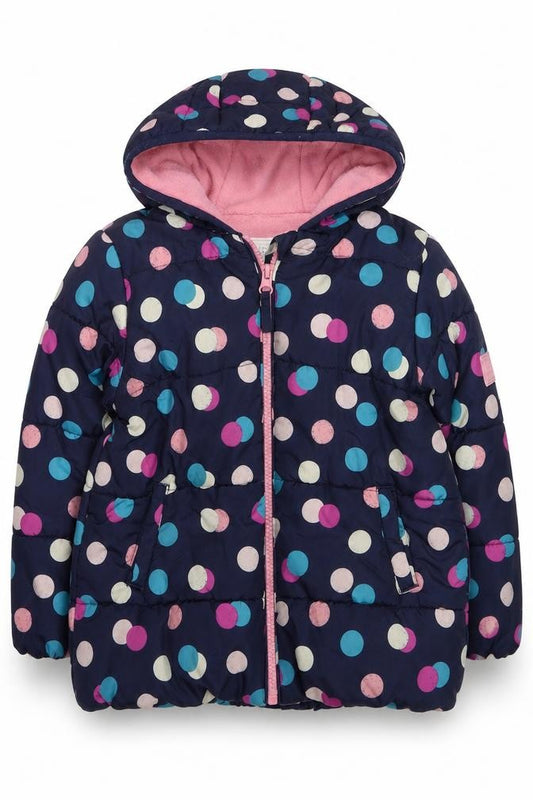 Mothercare Girls Multicoloured Polka Dot Hooded Puffer Jacket 3-4 Years