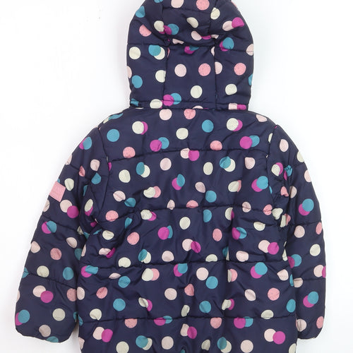 Mothercare Girls Multicoloured Polka Dot Hooded Puffer Jacket 3-4 Years