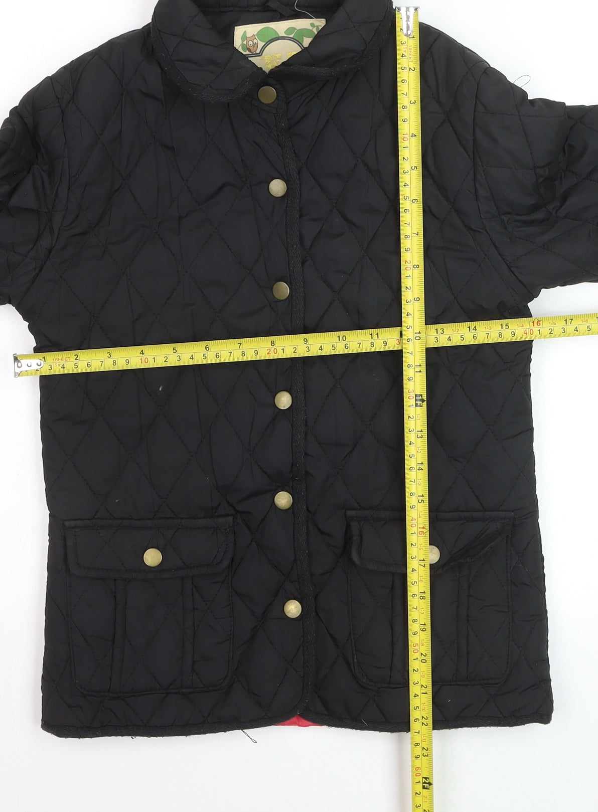 Y.D Boys Black Quilted Mid-Length Jacket 10-11 Years Button Lined Coat