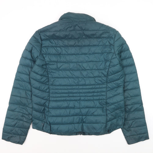 Primark Womens Green Medium Puffer Jacket Lightweight Quilted Coat