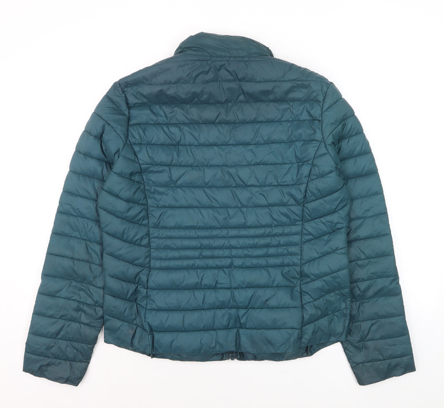 Primark Womens Green Medium Puffer Jacket Lightweight Quilted Coat