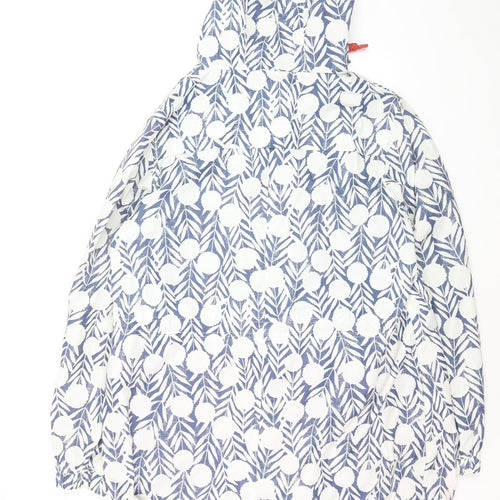 Weird Fish Women's Blue Floral Hooded Rain Coat Size 16